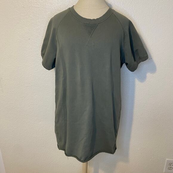 Pistola Green Short Sleeve Sweatshirt Mini Dress Casual Comfy Size Large - Picture 1 of 8